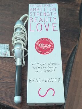 BEACHWAVER Professional Curling Wand - White & Gray